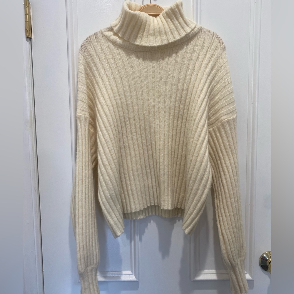 Cream Turtleneck Sweater